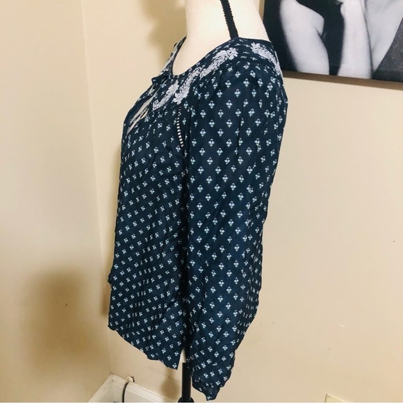 Point Sur J. Crew Keyhole Tie Long Sleeve Top - Picture 3 of 8